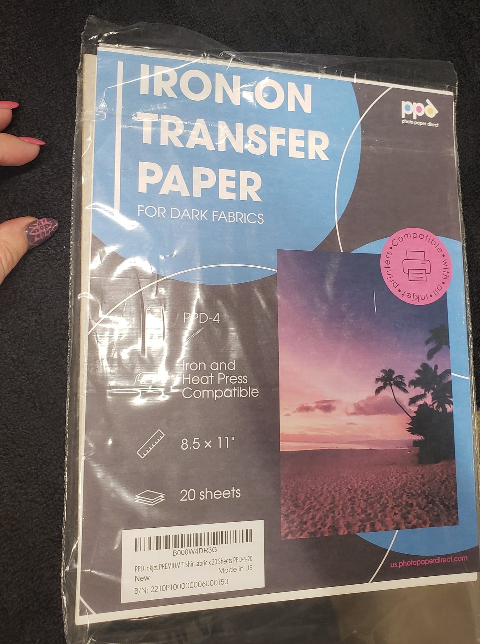Paropy INKJET DARK PRO Heat Transfer Paper - 8.5 x 11 - 50 Sheets