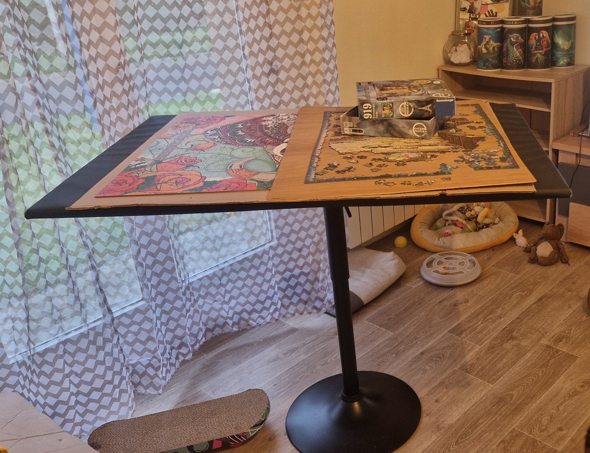 Plateau Puzzle Avec Housse Becko Tapis De Puzzle Pliable 1000 Pièces Avec 6 Plateaux De Tri + Housse Feutre – Idéal Pour Puzzles 500 à 1000 Pièces, Portable Et Anti-Poussière
