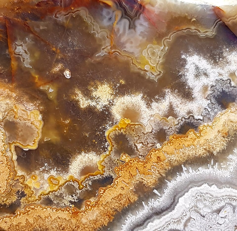 Bold Mexican crazy lace agate sphere with Druzy Crystal!. 60mm