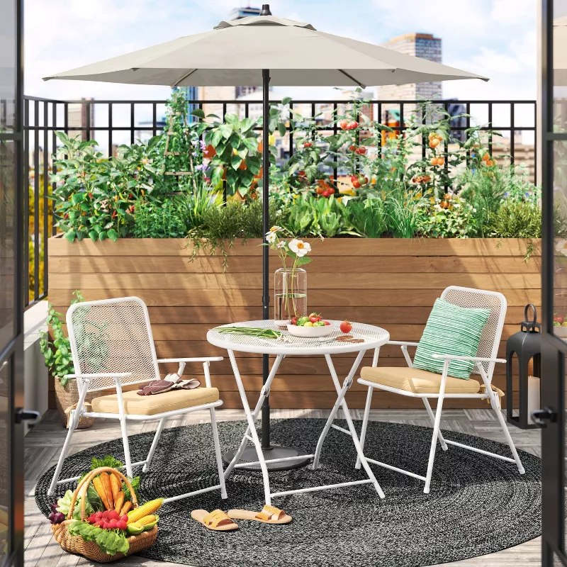 allen roth 10-ft square offset patio umbrella taupe Giantex 10ft Umbrella, Beige, Outdoor Hanging Market with Crank & Cross Base, Easy Tilt Adjustment, 96% Sunlight Protection : Patio, Lawn & Garden tight spaces near pool edges 11 Best Patio Umbrellas of