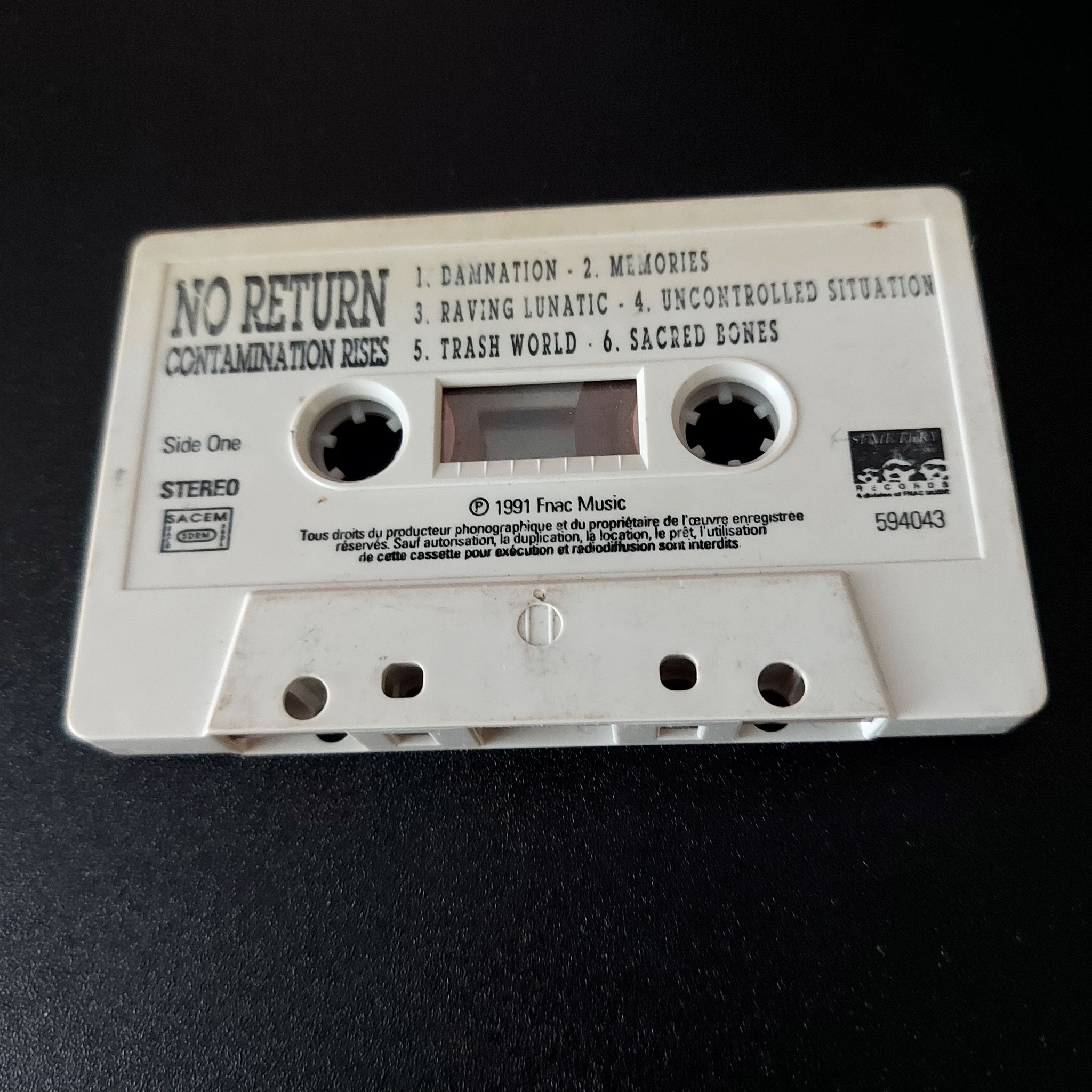 I found my old tape no cover 1991 NO RETURN ?? Contamination Rises