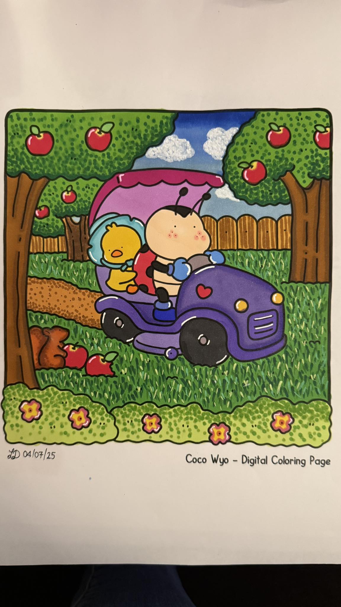Coco Wyo digital coloring page with Ohuhu and Artx markers