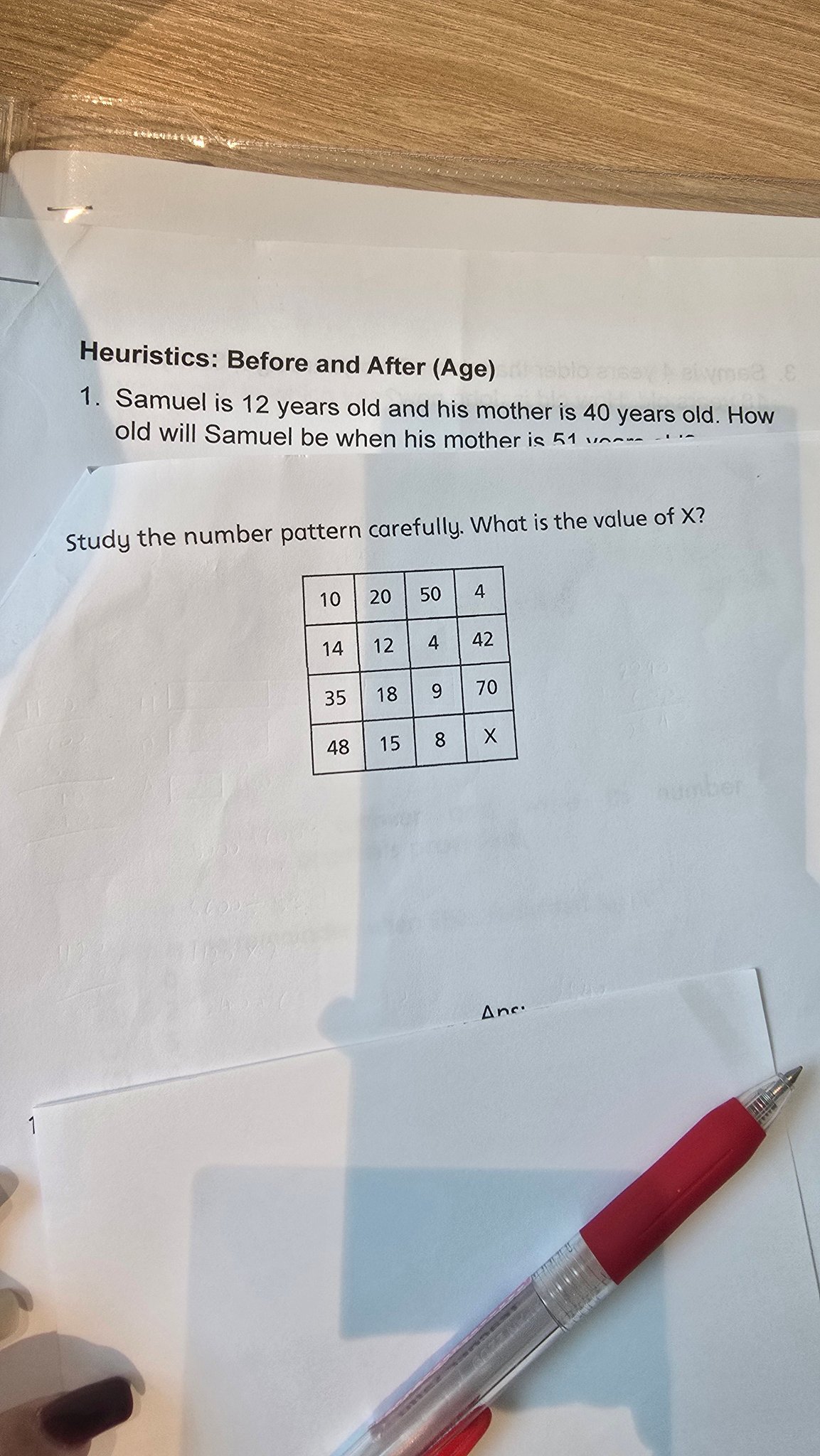 Singapore Math (Primary PSLE) | Need help in this pattern question ...