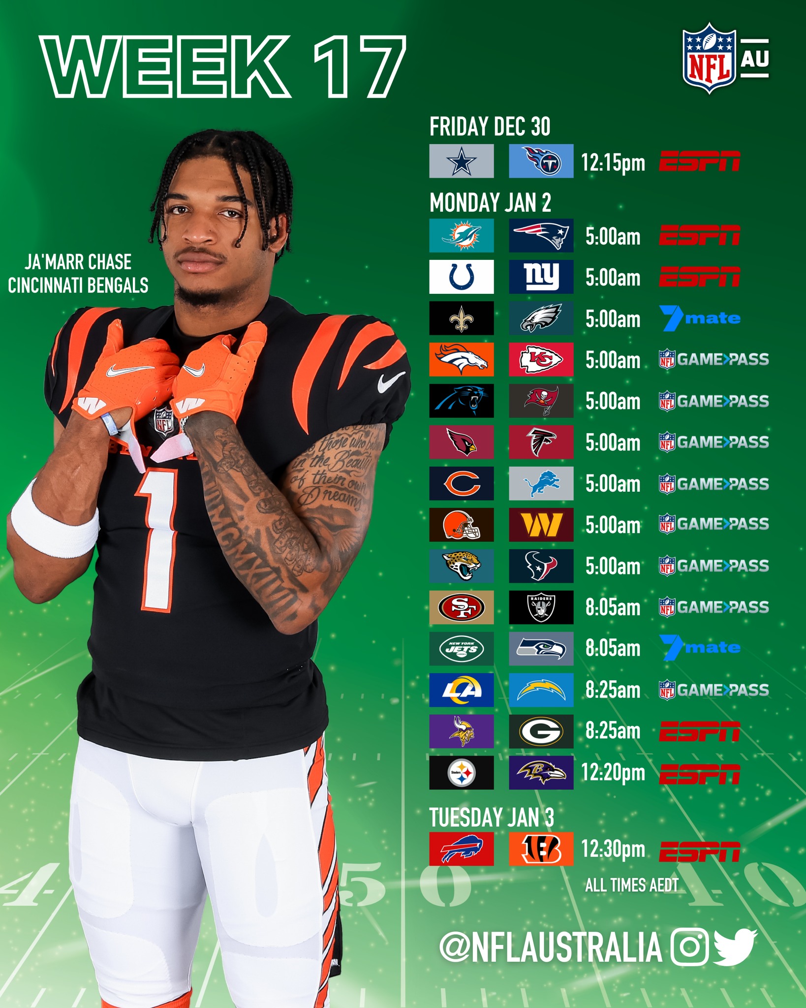 NFL - The penultimate week of the regular season 🚨 Here’s the Week 17 ...