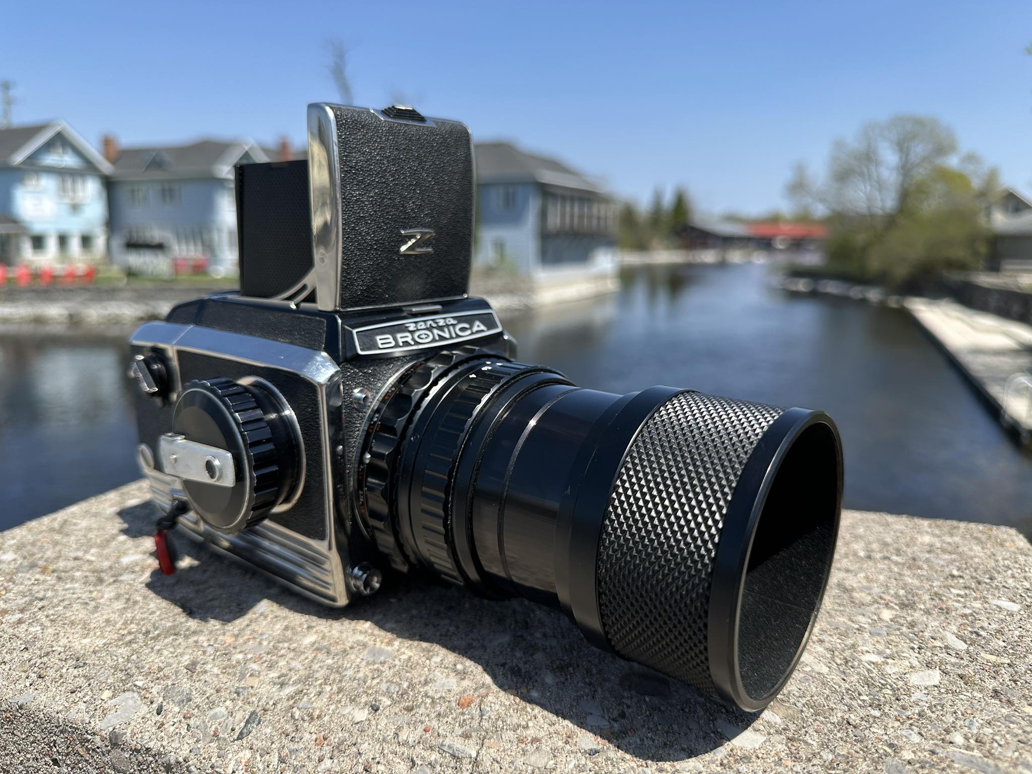 Walking with a vintage Zenza Bronica S2 camera