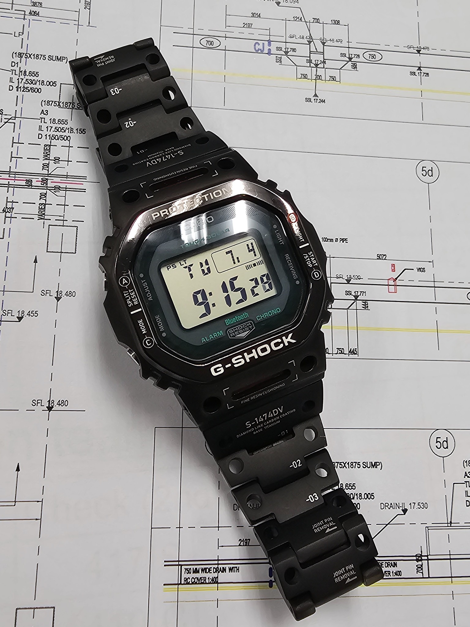 The GW-B5600MG-1 modded with TVA kit