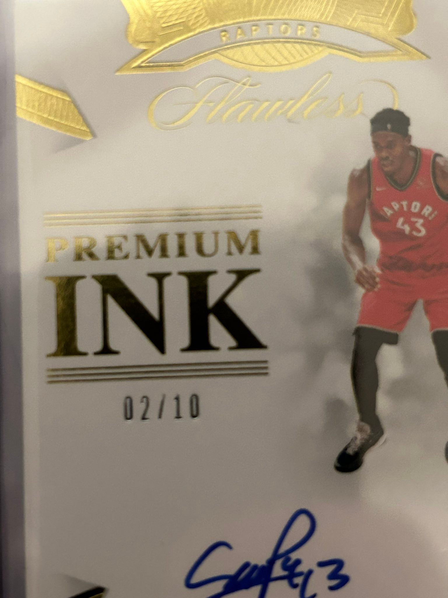 Pascal Siakam premium ink auto gold card for sale