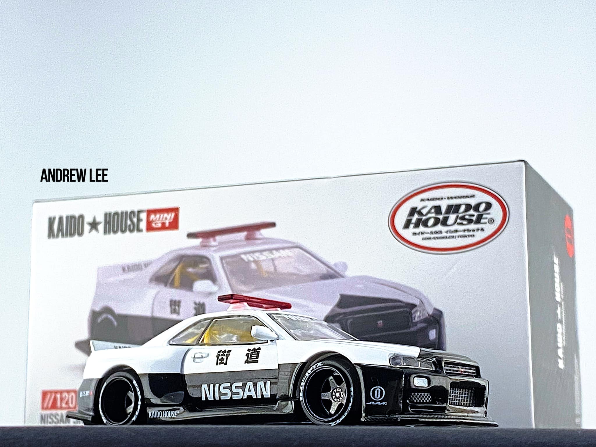 KaidoHouse X Mini GT Nissan GTR R34 Kaido Works V2 Aero (Japan Police)
