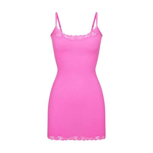sexy pink neck maxi dress Zoi Lace Halter Maxi Dress Hot Pink main image 1