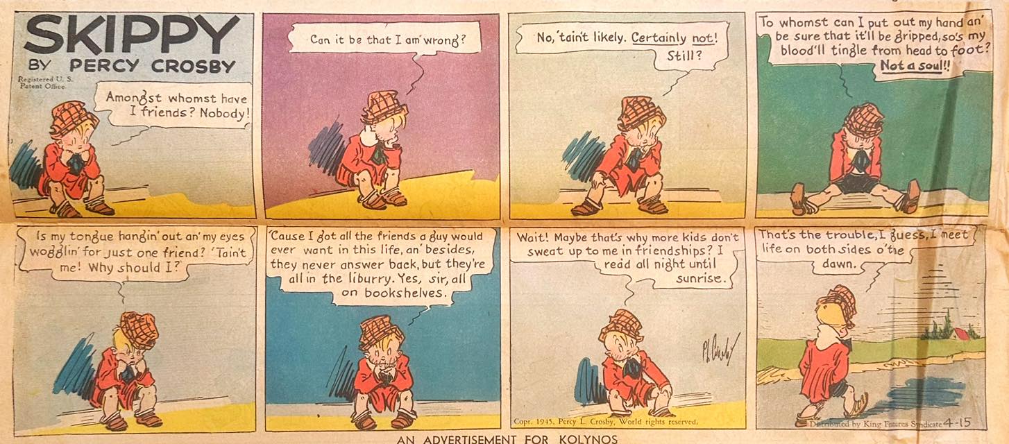 Skippy, by Percy Crosby: May 31, 1942. PHILADELPHIA INQUIRER 