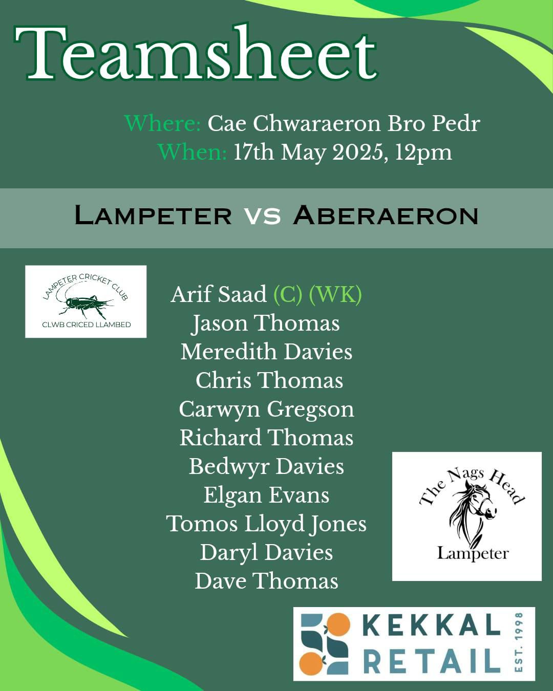 Clwb Criced Llambed - Lampeter Cricket Club | This weekend's Fixture ...