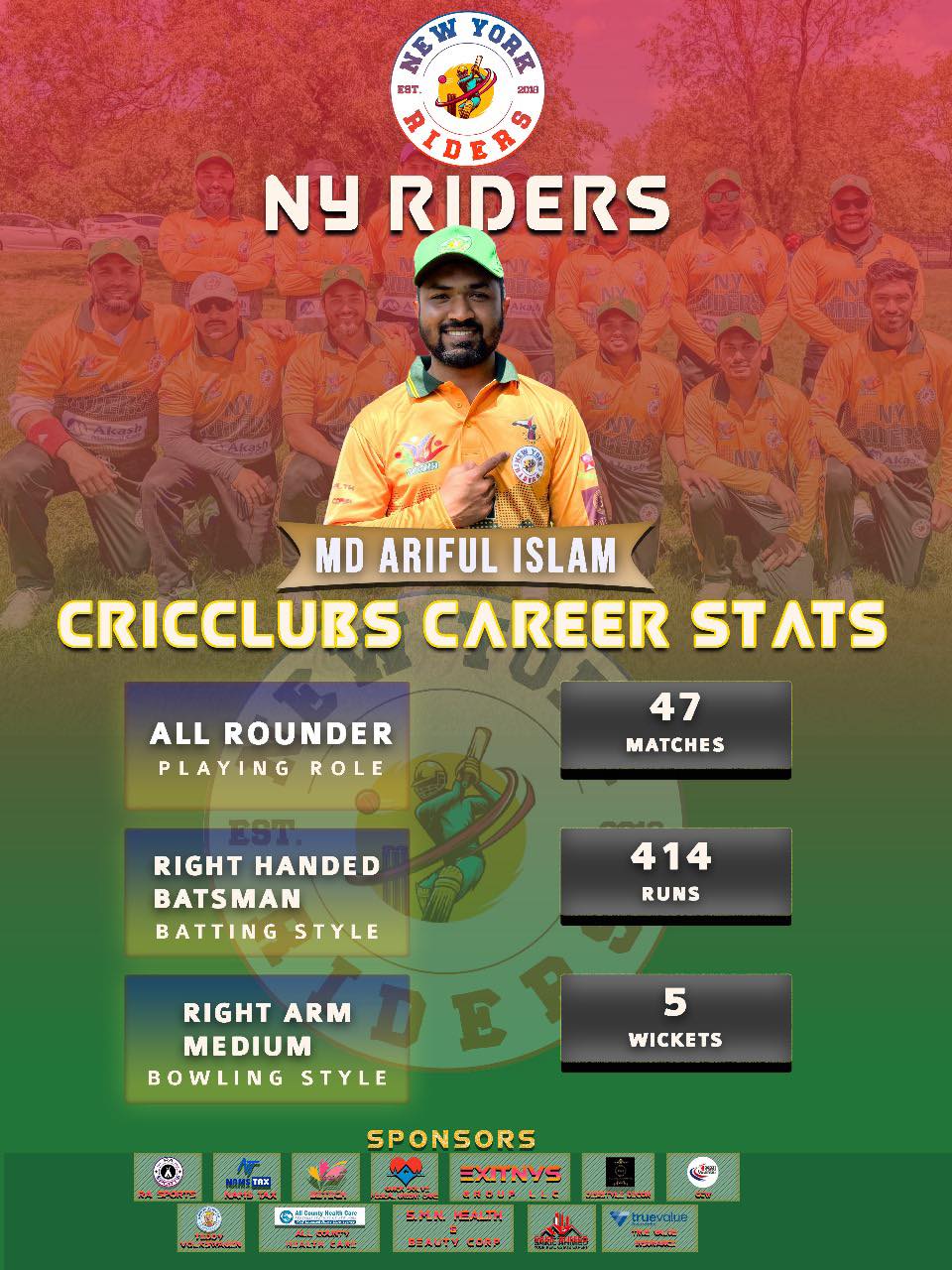 NY - Welcome MD Arifu Islam to the NY Riders family for the 2025 season ...
