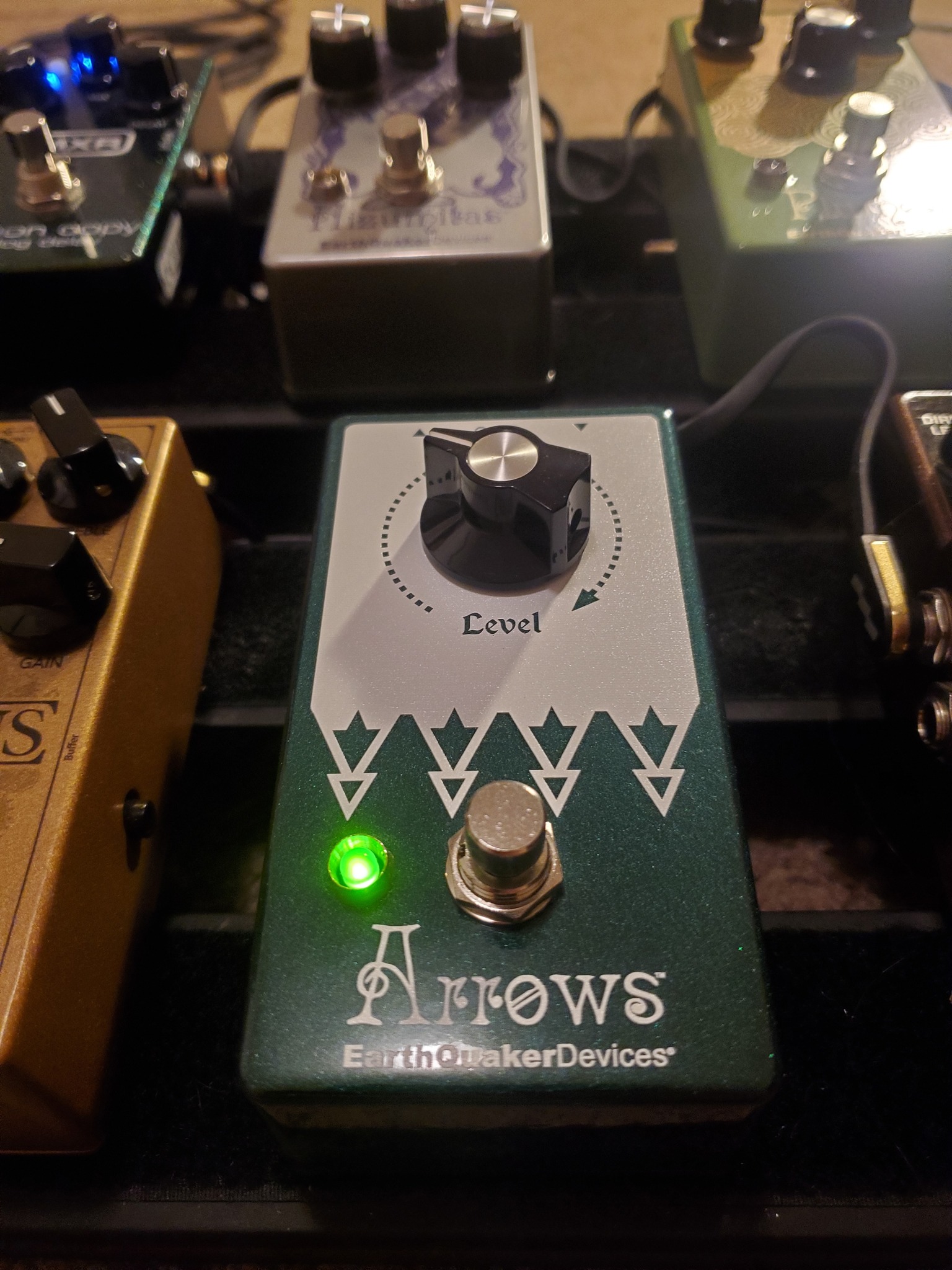What are experiences with Earthquaker Devices Arrows paired with BD2?