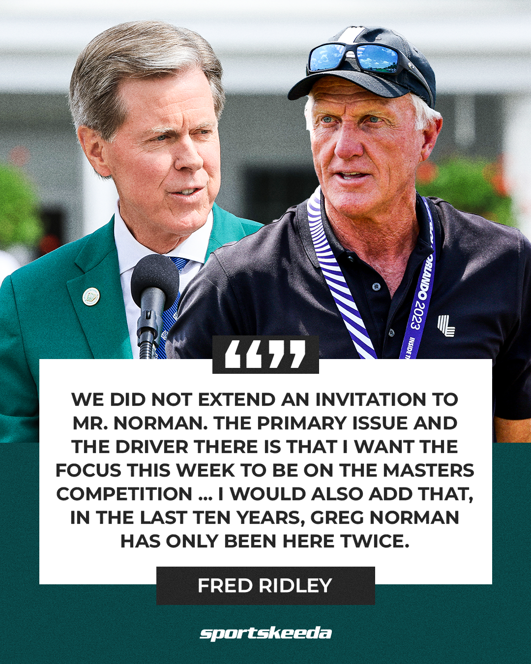 Sportskeeda Golf - Chairman of Augusta, Fred Riley explains why Greg ...