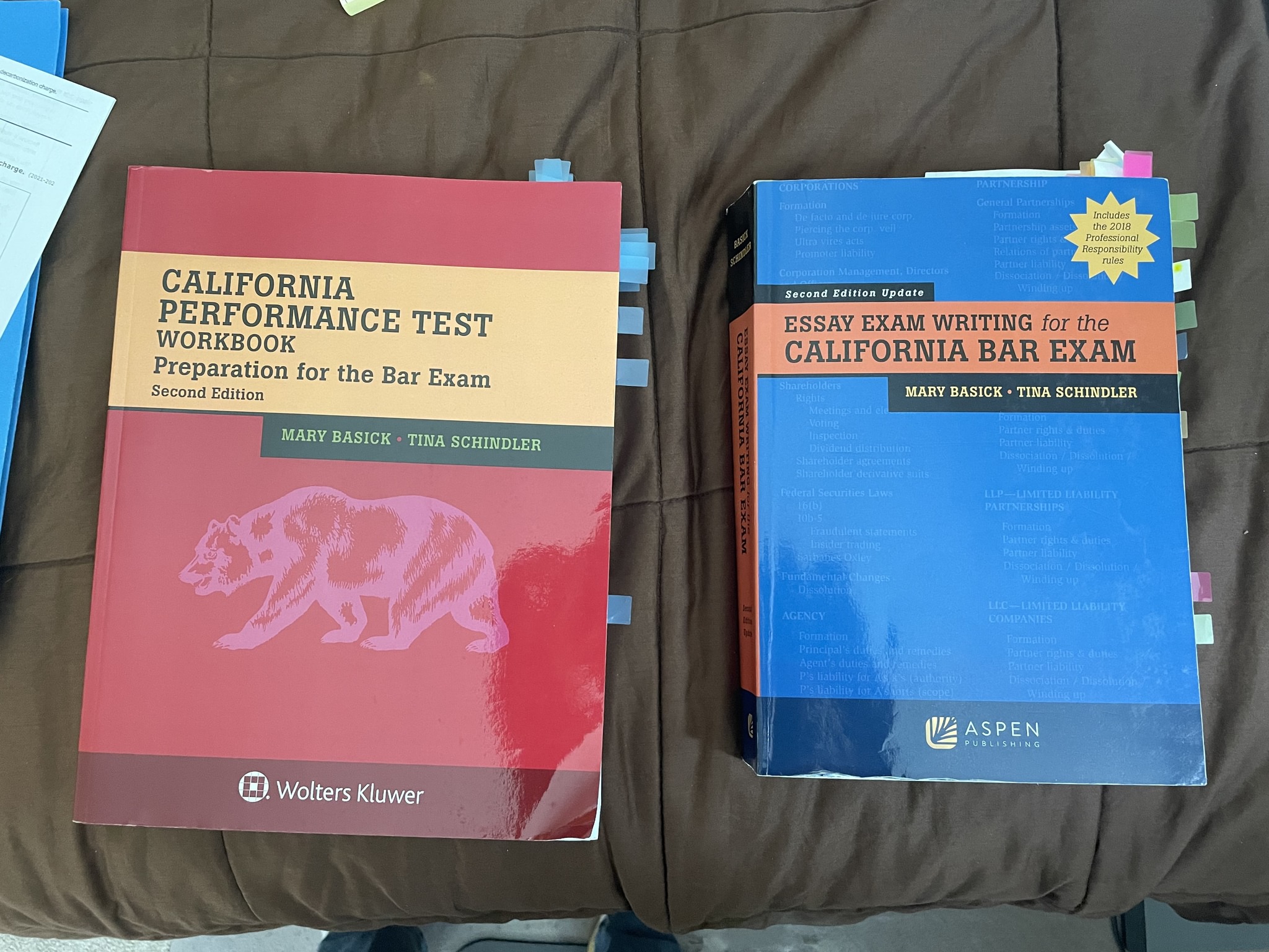 Free CA bar exam essay and PT prep books for retakers