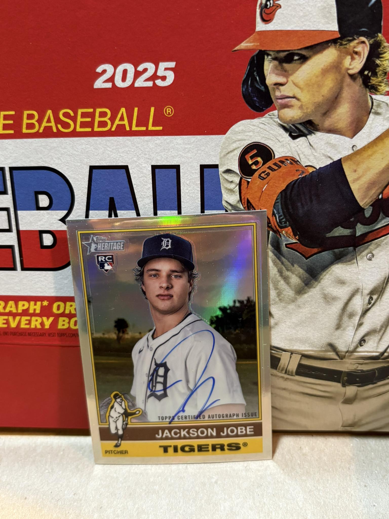 Jackson Jobe autographed silver chrome refractor from Topps Heritage