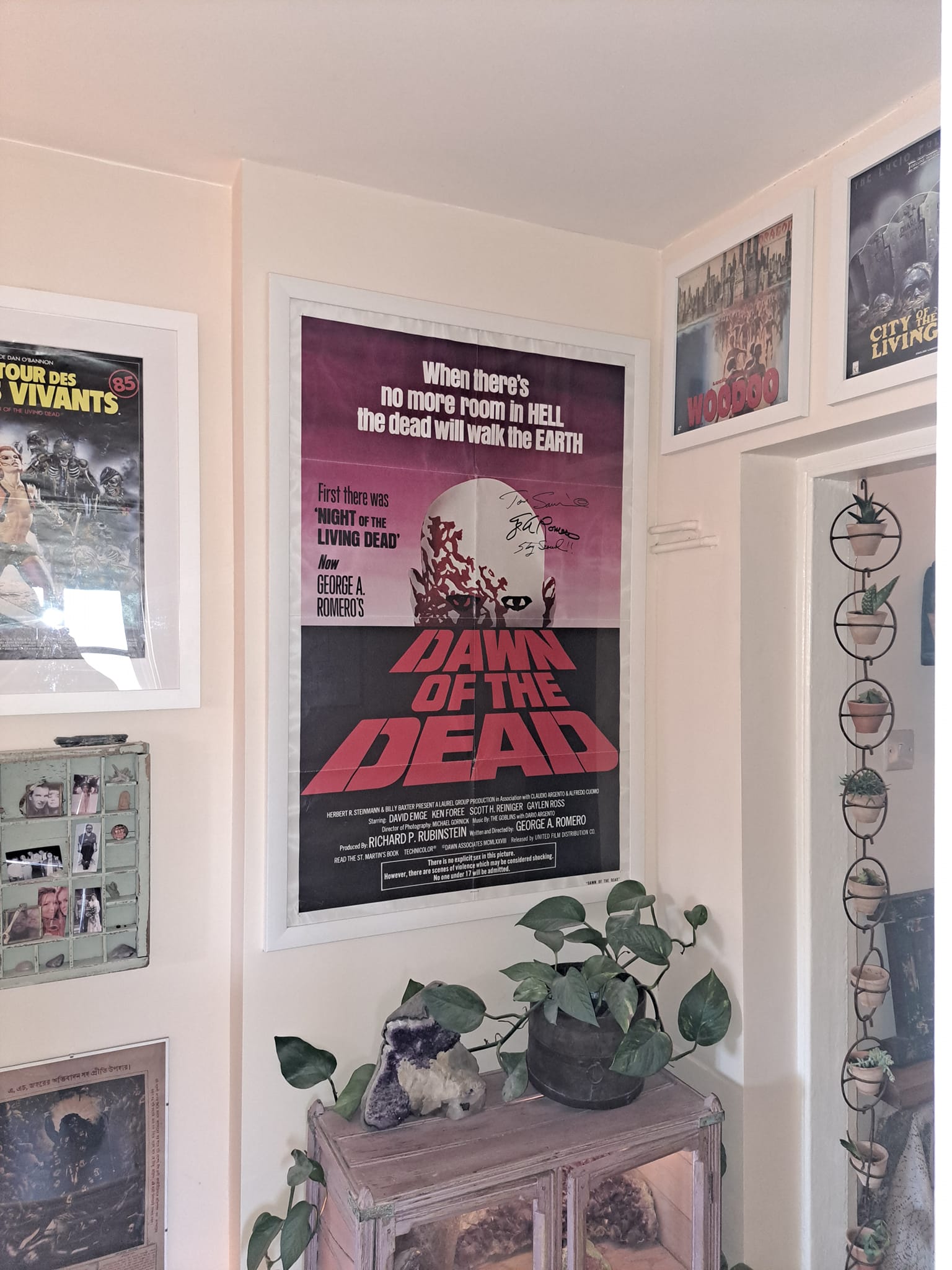 Signed Dawn of the Dead poster by George Romero and Tom Savini