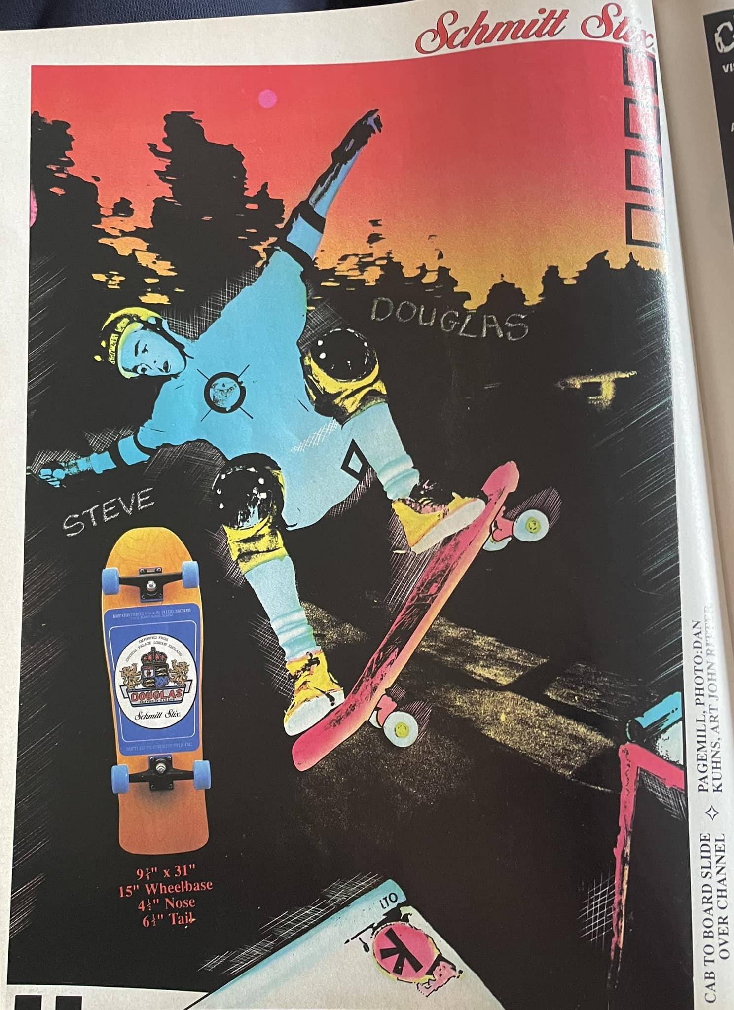 Restored 1988 Schmitt Stix Steve Douglas skateboard