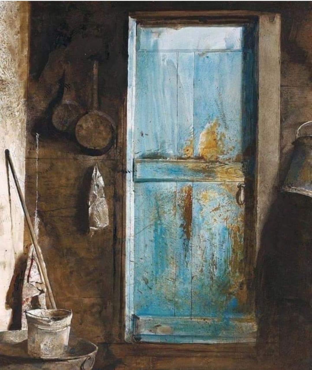 Andrew Wyeth、WITCH DOOR、希少画集画、新品高級額、額装付 Andrew Wyeth's The Witch Door watercolor