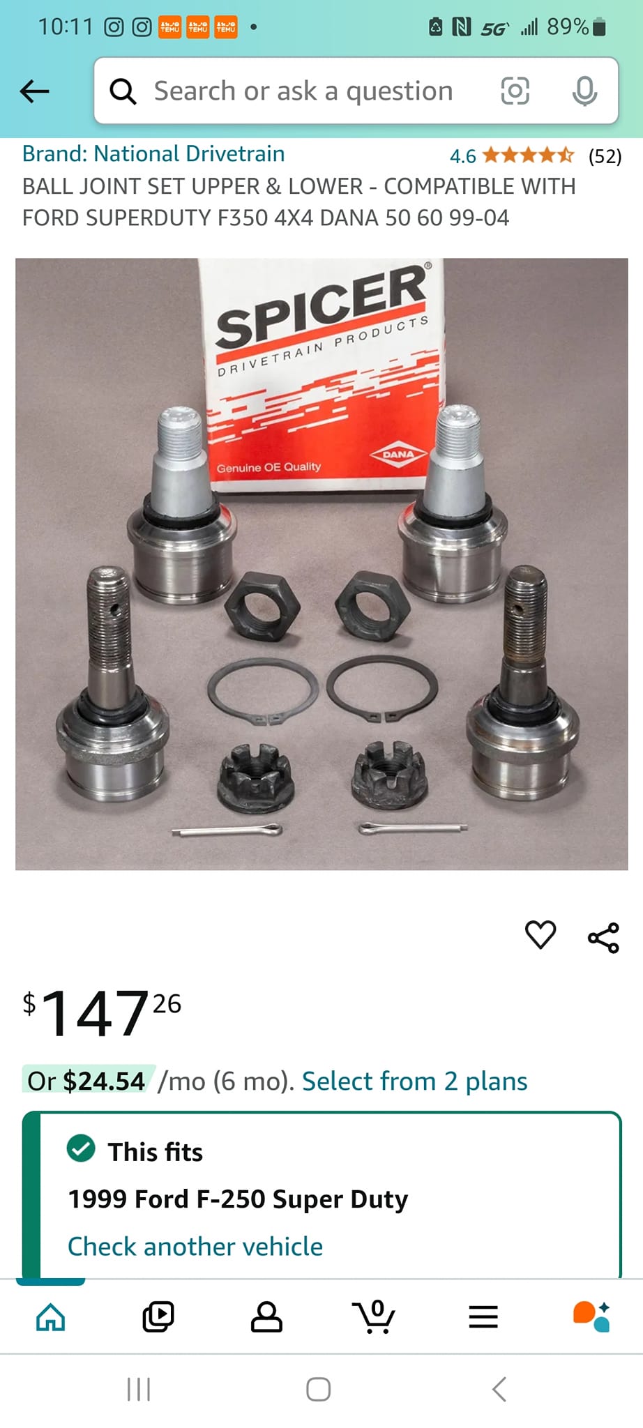 Power Train Components Universal Joint For Rear Wheel Drive Trucks, Fits GMC Ford Dodge