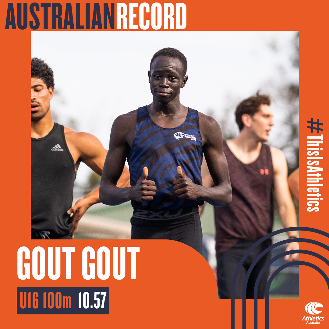 10.57 aged 14 👀🔥 Queensland's Gout... - Australian Athletics | Facebook