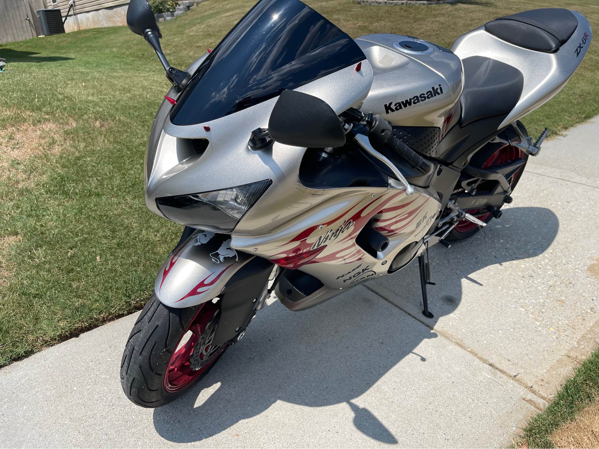 05 636 ninja bike gas exhaust, power commander and speedo healer