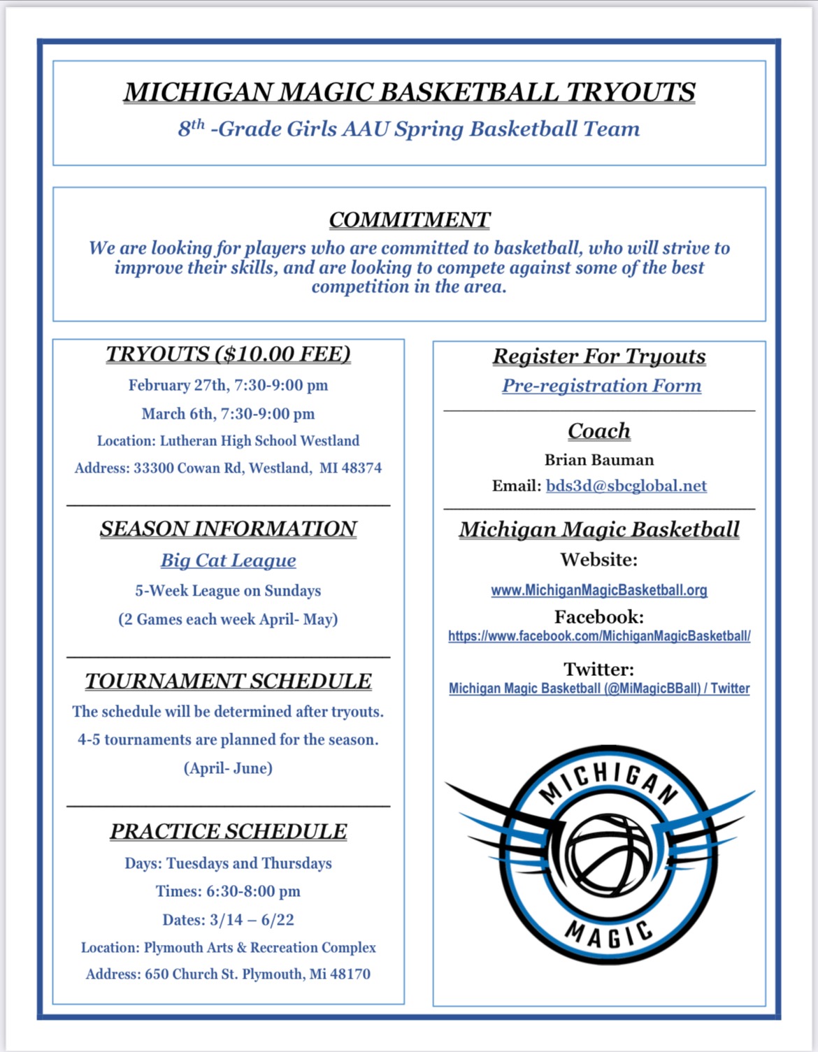 Michigan Magic Basketball