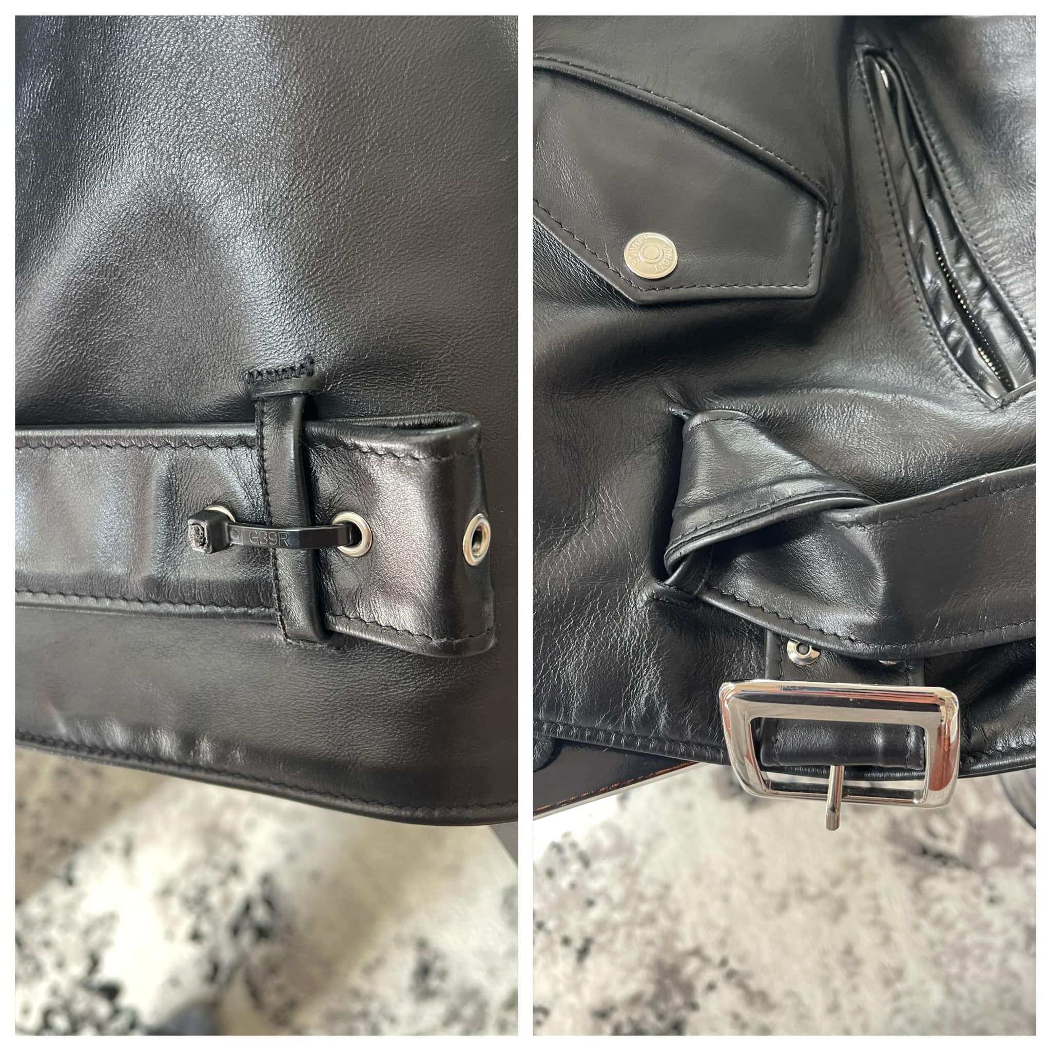 Schott NYC Perfecto ダブルライダース（改造品ベルト撤去）