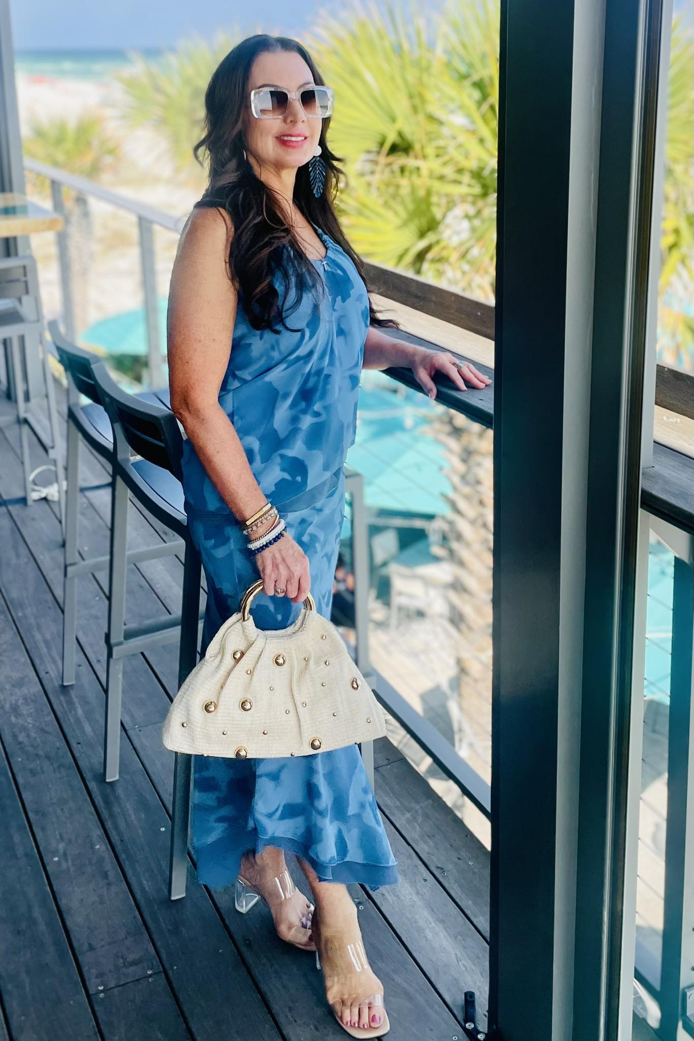 brown and cream lace dress Massima | Bandeau Maxi With Scarf-Detail Sky Blue Shirred Bustier Shapewear Seamless LENGTH:REGULAR (5'5 - 5'8) Hang Or Line Dry