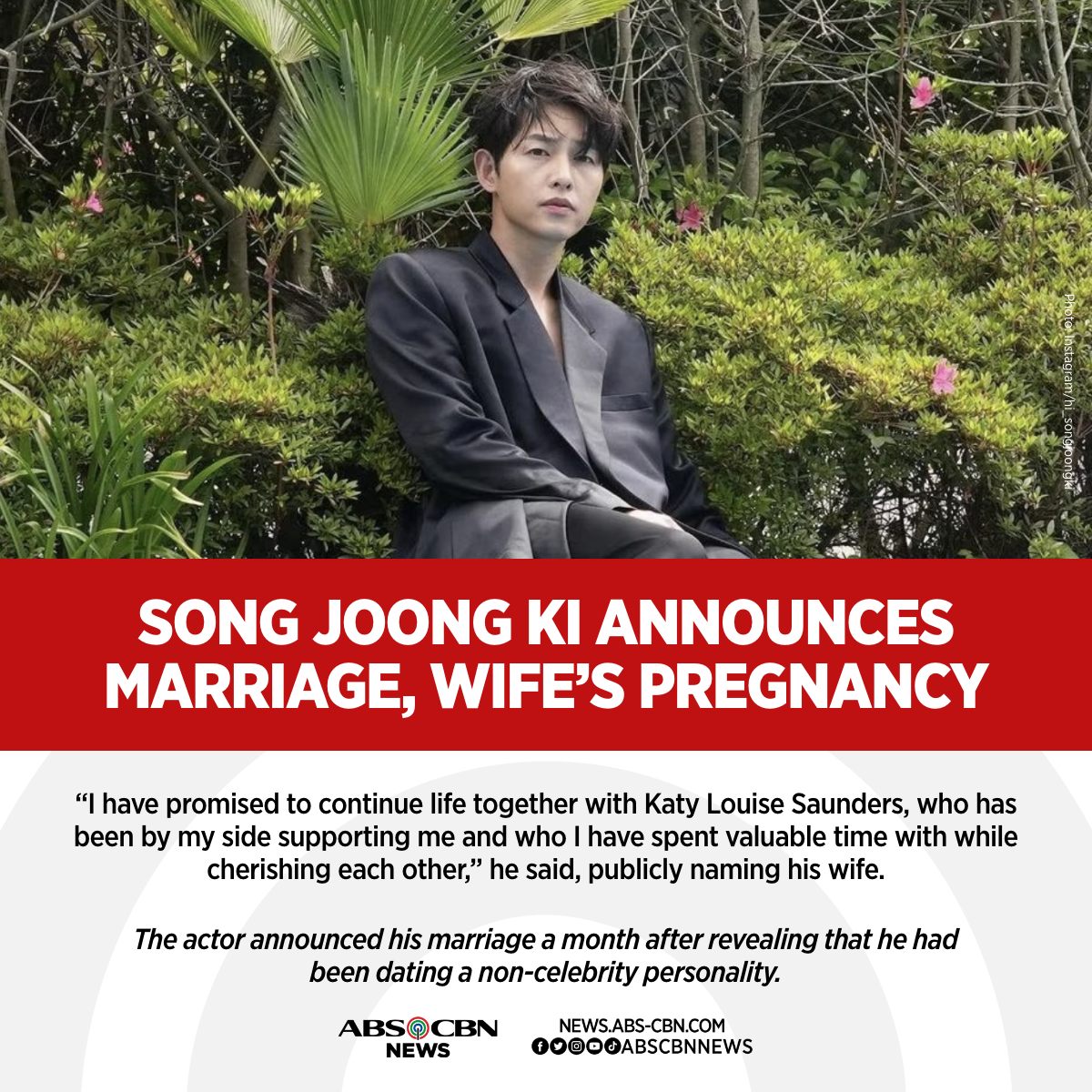 ABS-CBN News - A month after going public with the South Korean actor's ...