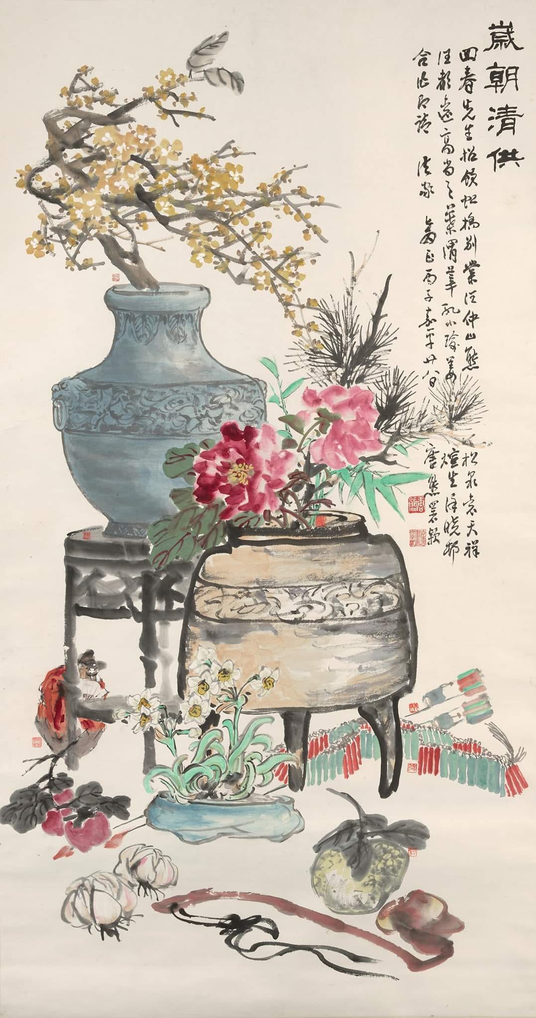 徐渭竹石水仙图轴明沈阳故宫博物院藏Bamboo,Stone and Narcissus