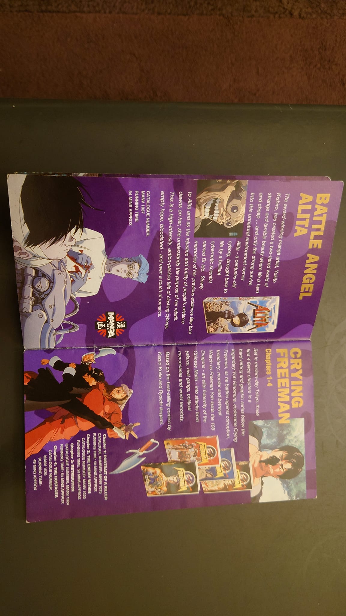 Check out the old Manga promo booklet that came with all UK PAL VHS.