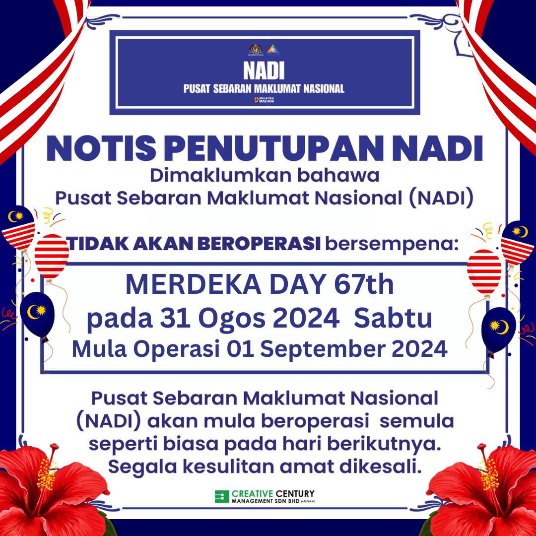 NADI - MAKLUMAN NOTIS PENUTUPAN NADI Untuk maklumat semua, NADI Kg Baru ...