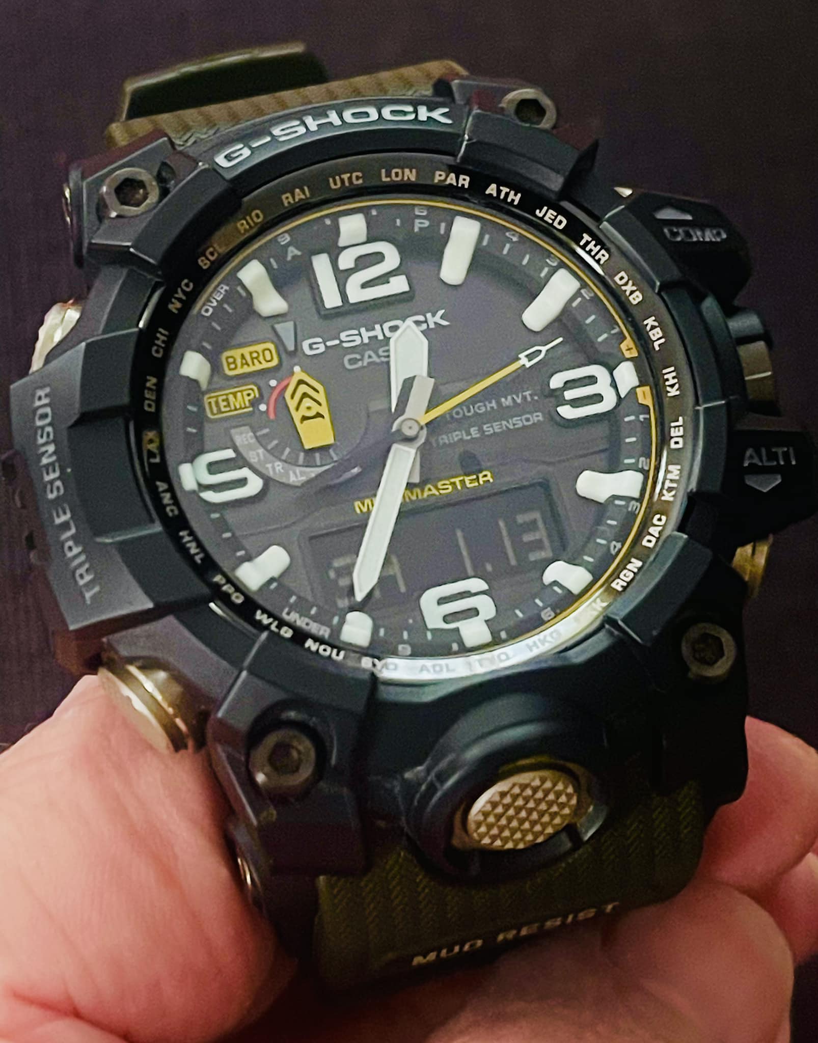 Wearing a Casio GWG-1000 Mudmaster watch