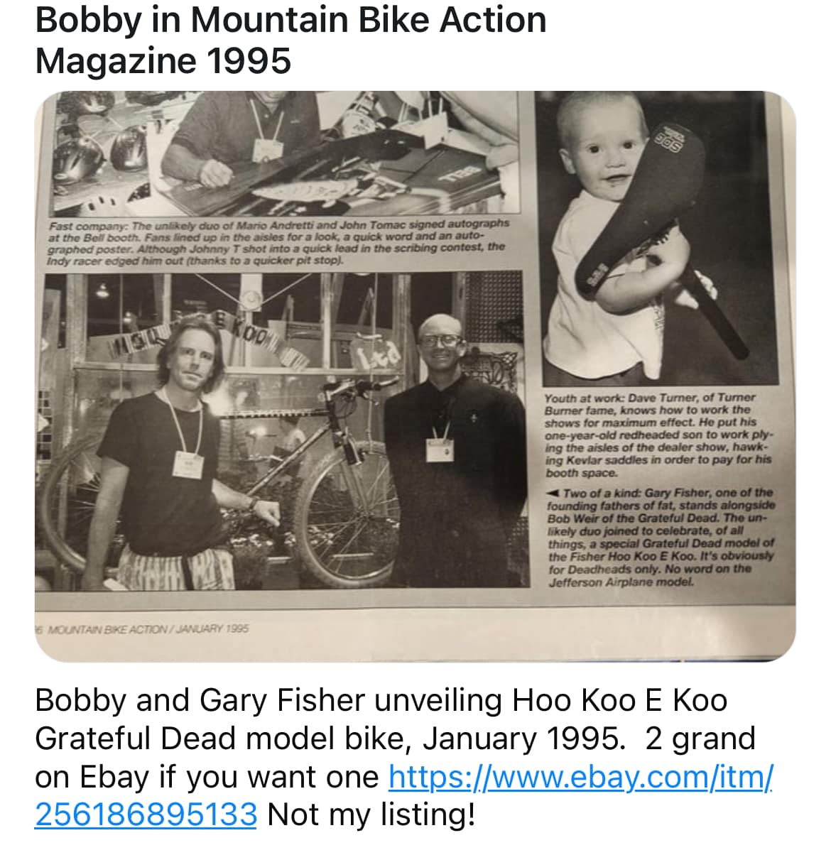 Rare 1995 Grateful Dead Gary Fisher Hoo Koo E Koo Mountain Bike