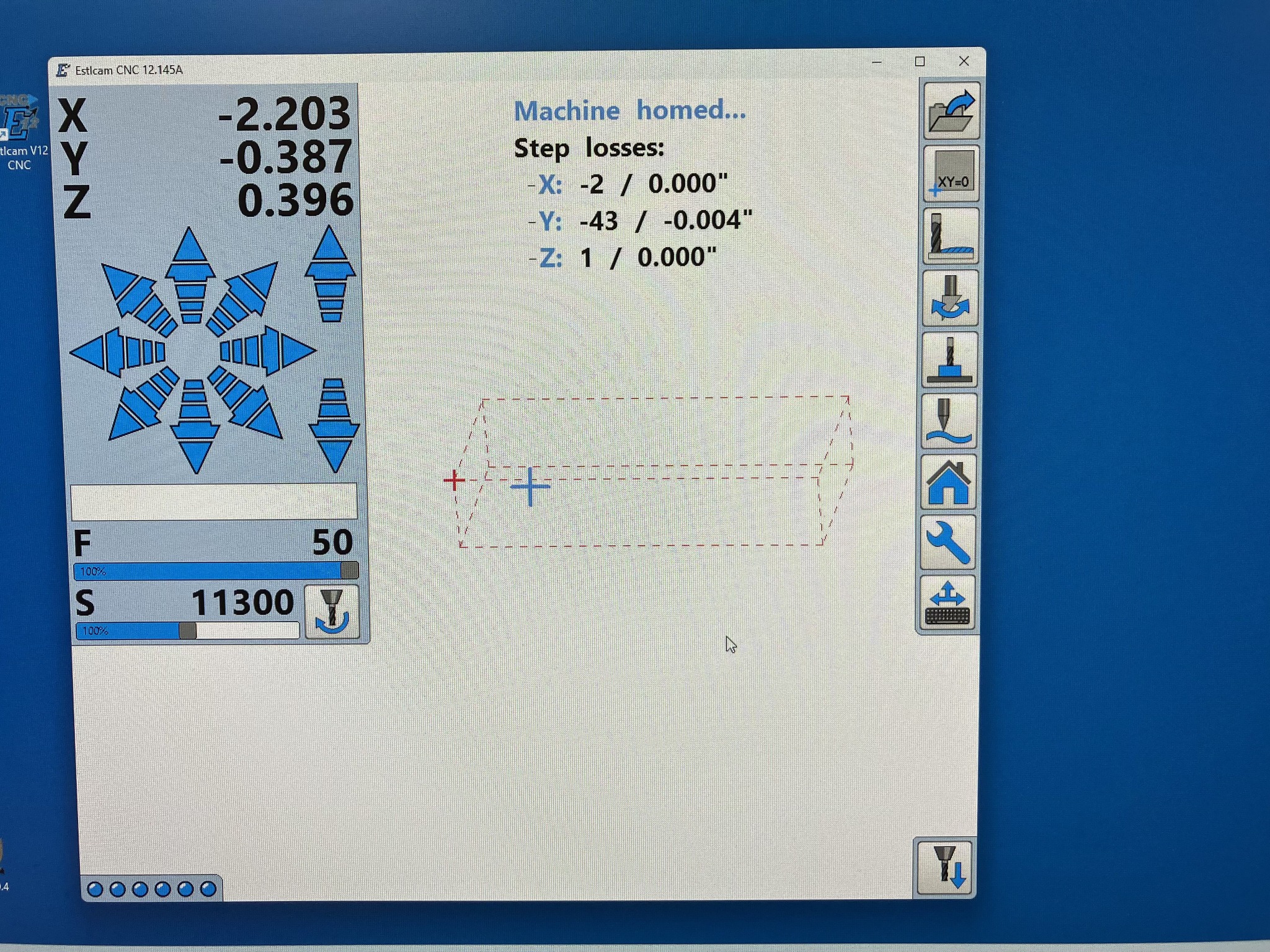 How can I get my machine to zero zero at the home position