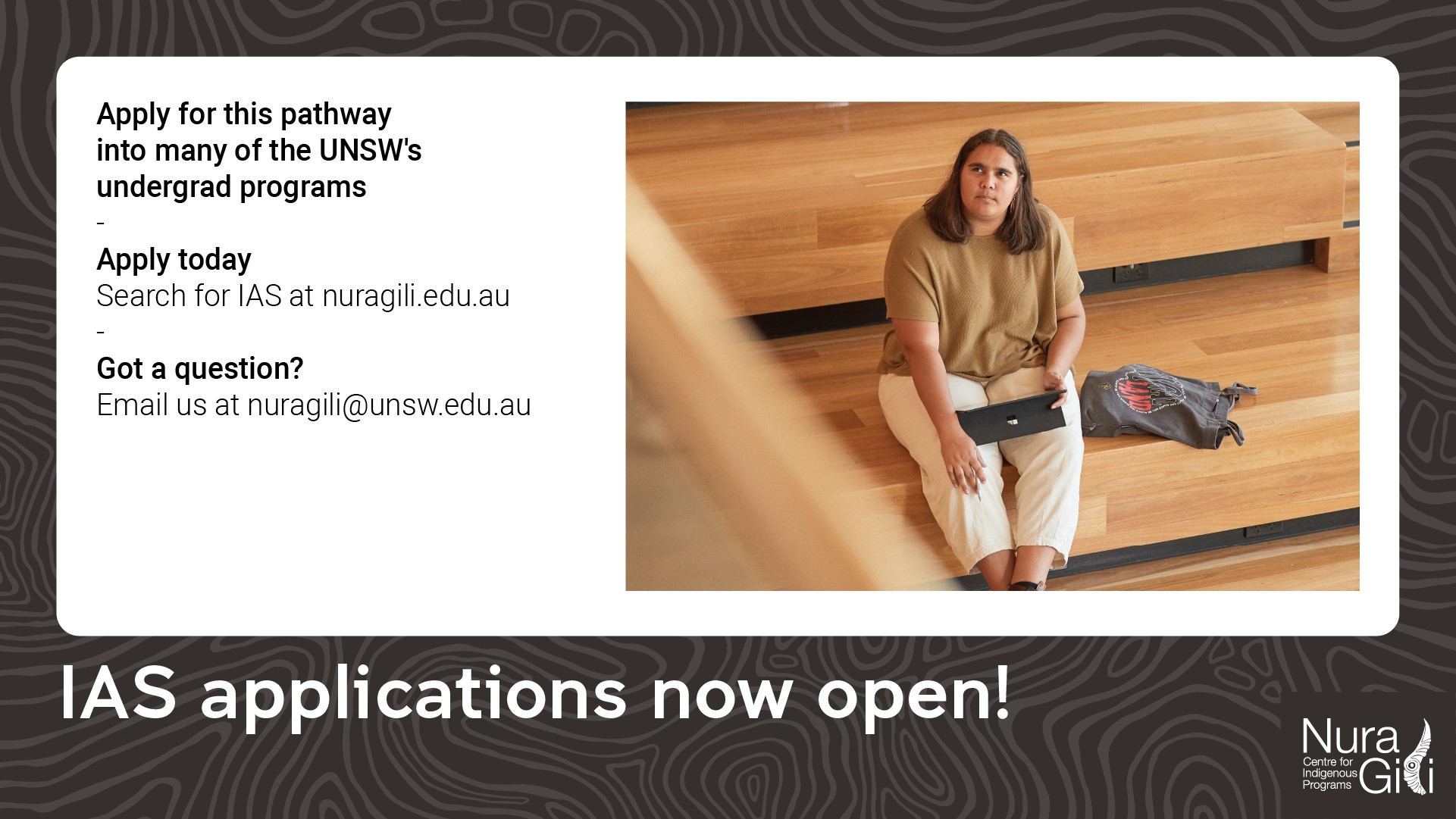 Nura Gili - 📢 Applications for the UNSW Indigenous... | Facebook