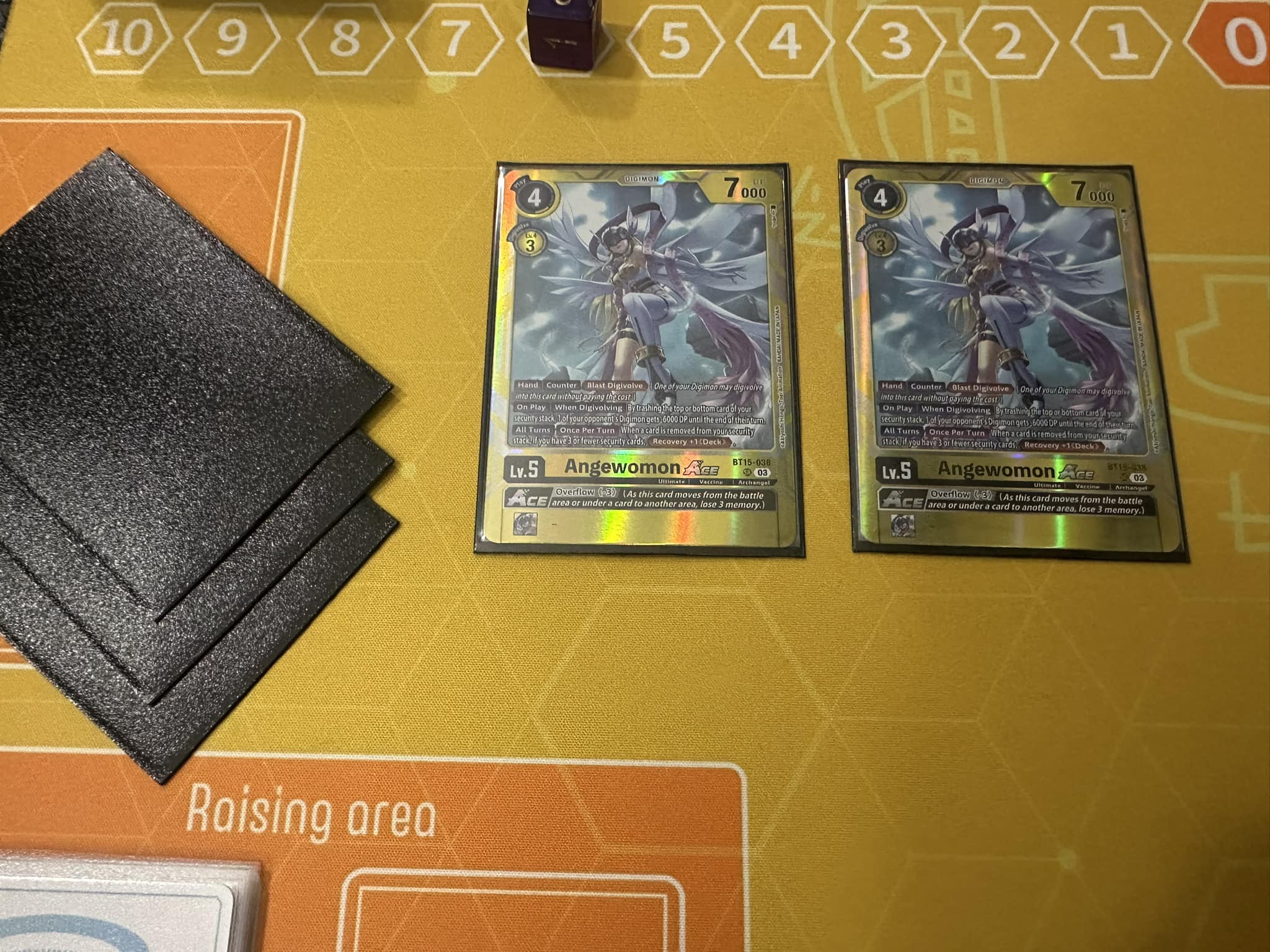 angewomon digimon card Ace [BT15-038] (Alternate Art) [Exceed Apocalypse] Card TypeDigimon FormUltimate ColorYellow Play Cost7 DP6000 Level5 Digivolve Lv.4/ 3 Attribute / Type Vaccine / Archangel Card Effect[When Digivolving] 1 of your opponents Digimon gains [Security Attack Digimon TCG Angewomon EX1-030 (Parallel),