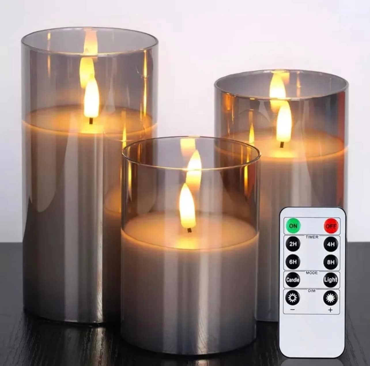 Flickering Flameless Candles With Remote - 6 Pack Acrylic LED Pillar Candles With Embedded String Lights, Battery Operated, Timer Function