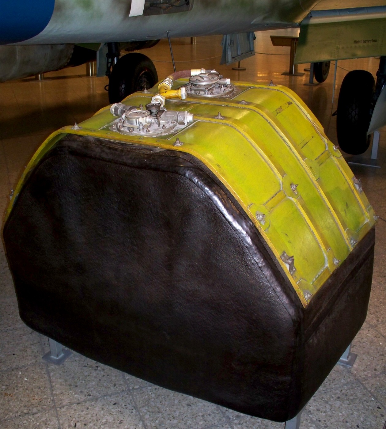 This is an original self-sealing fuel tank from one of our WWII