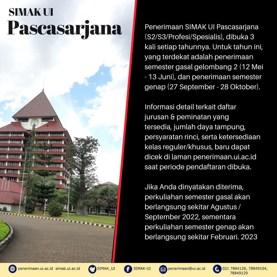 SIMAK-UI - Penerimaan SIMAK UI Pascasarjana terdekat, akan... | Facebook