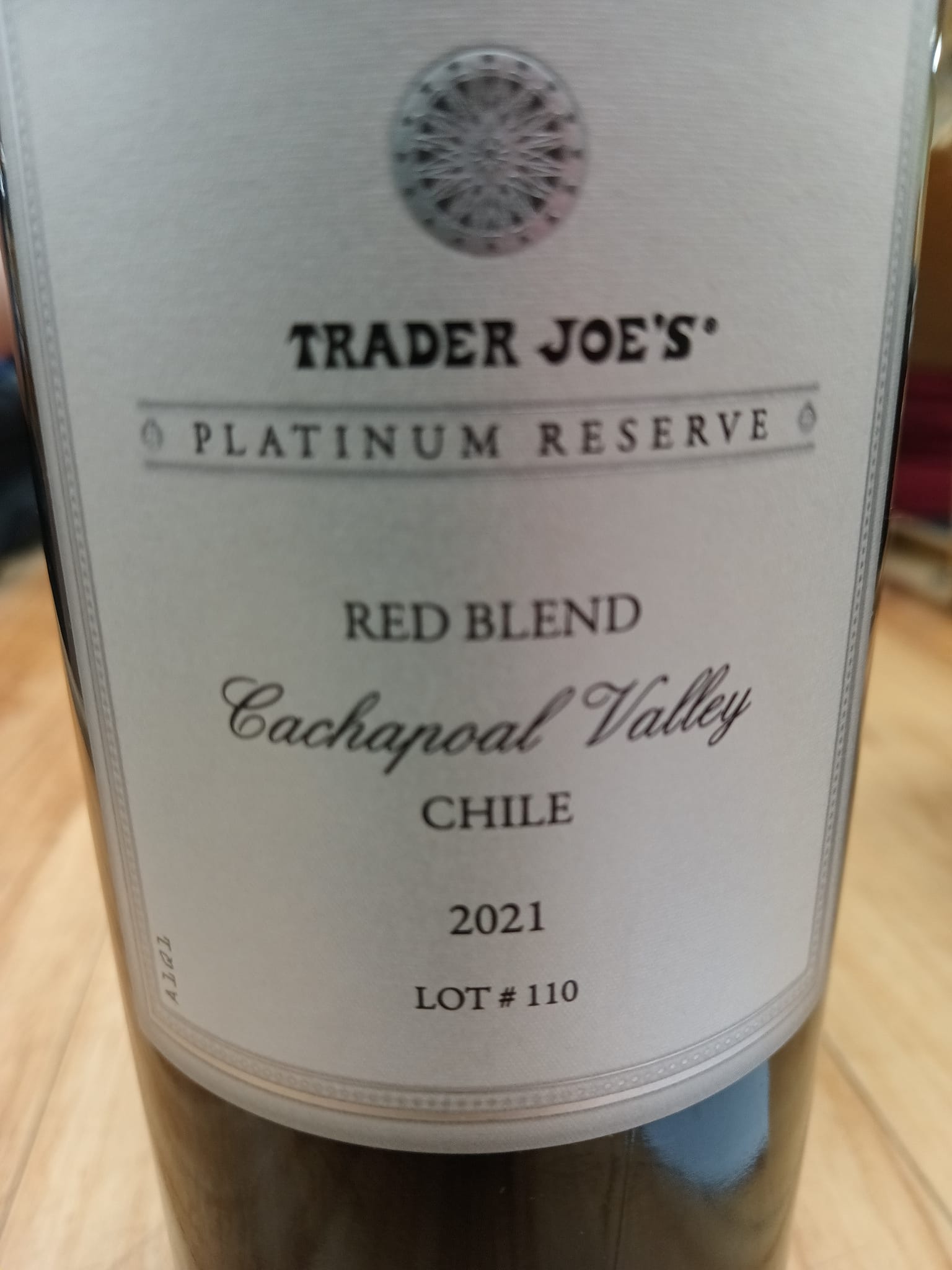 Trader Joe's Platinum Reserve Red Blend from Chile