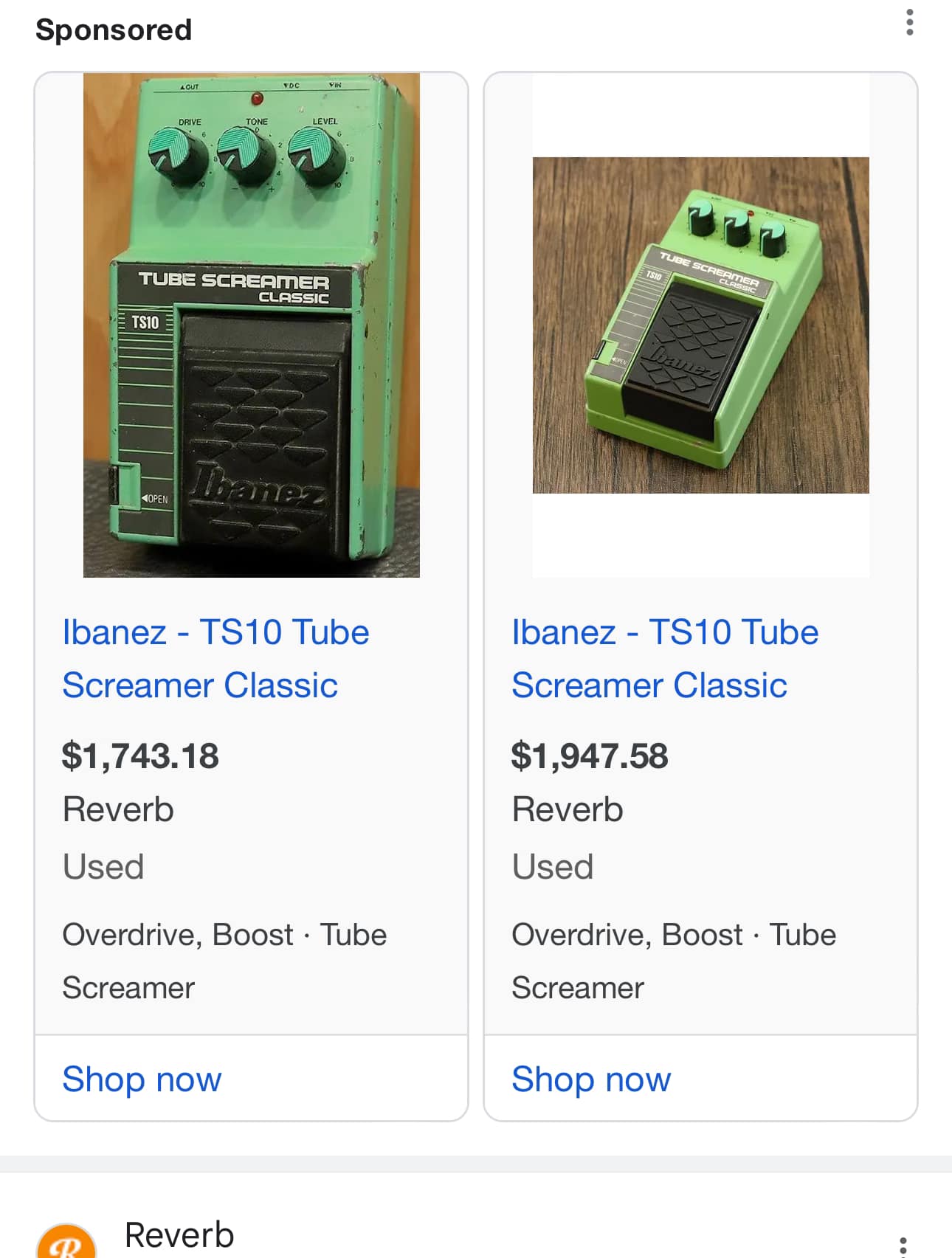 Overpriced Vintage Ibanez TS10 Tube Screamer Pedal Discussion