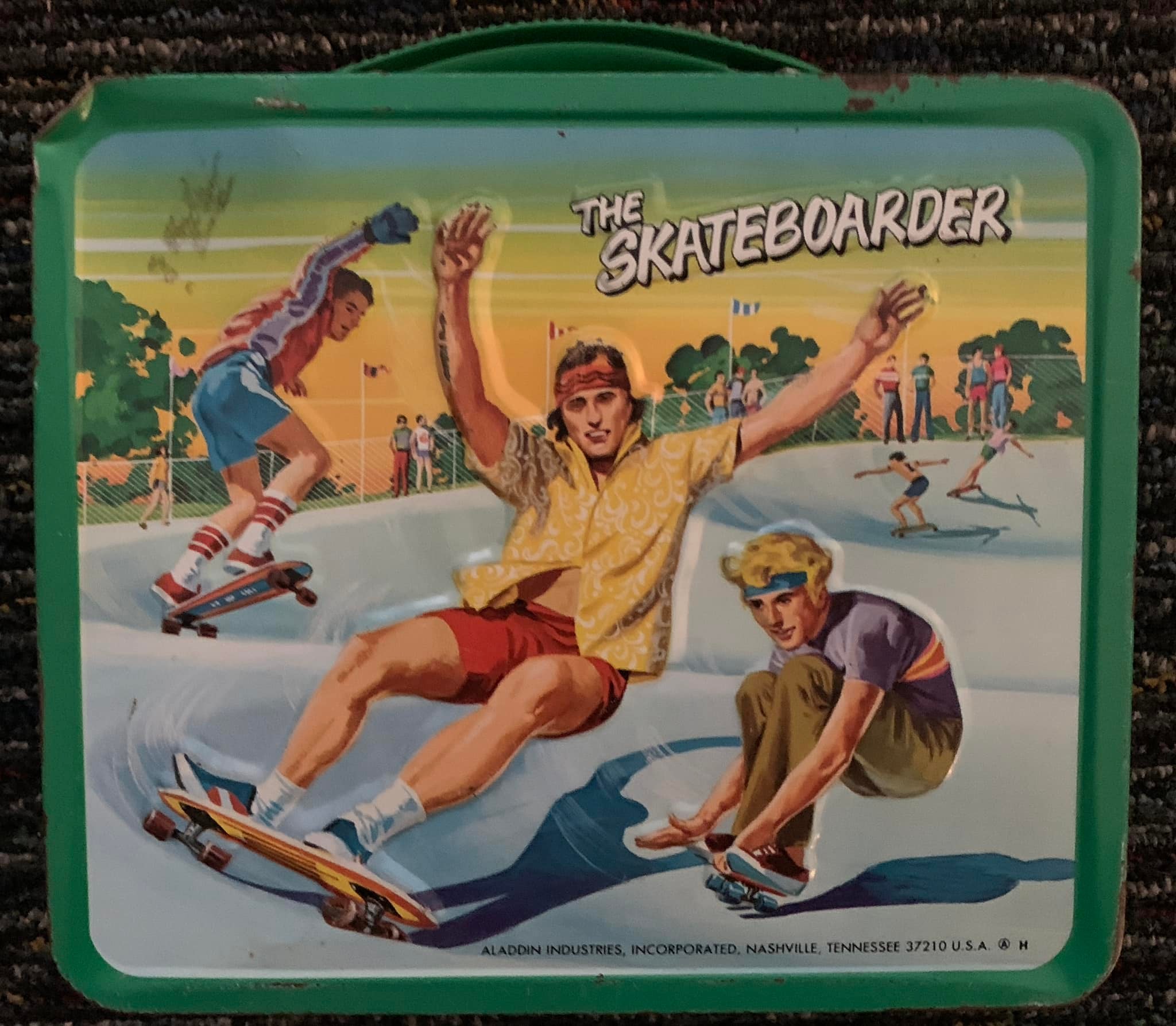 70s ブリキランチボックス SKATEBOARDER スケートボード 1977 Skateboard Lunch Box Vintage .. 