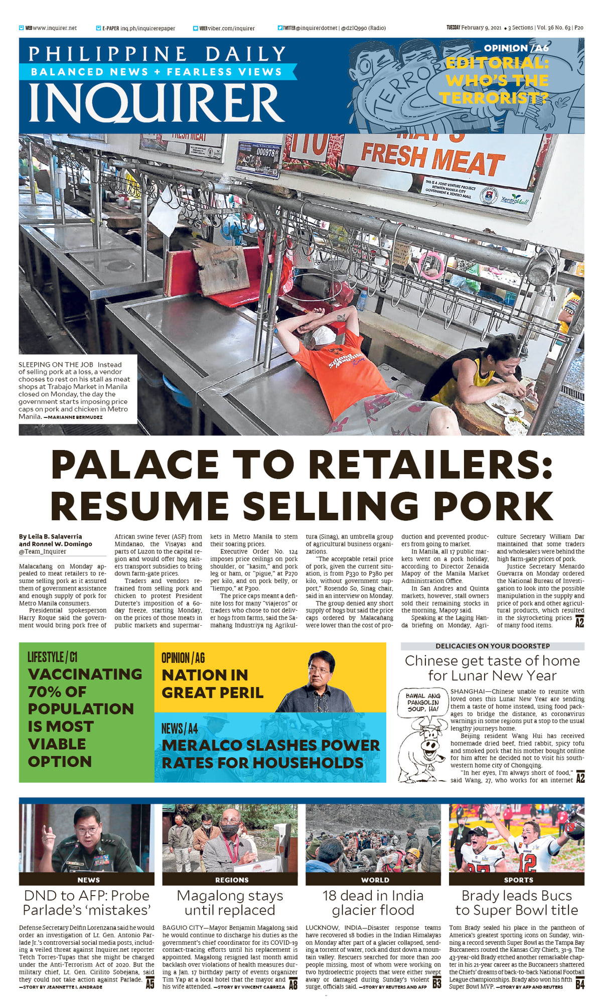 INQUIRER.net - Today's Inquirer front page (February 9,...