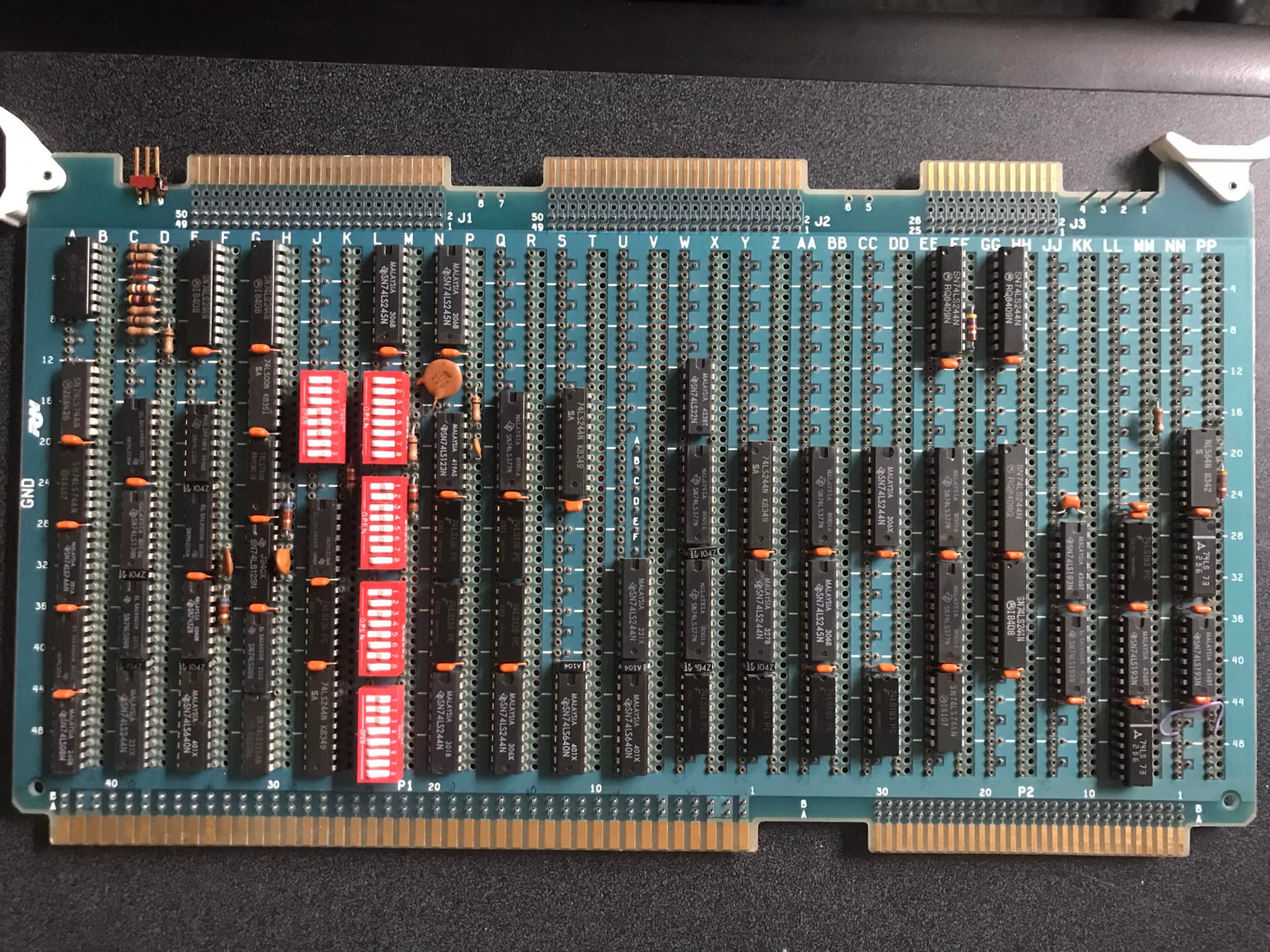Vintage Sun 2/60 computer card with TTL logic components