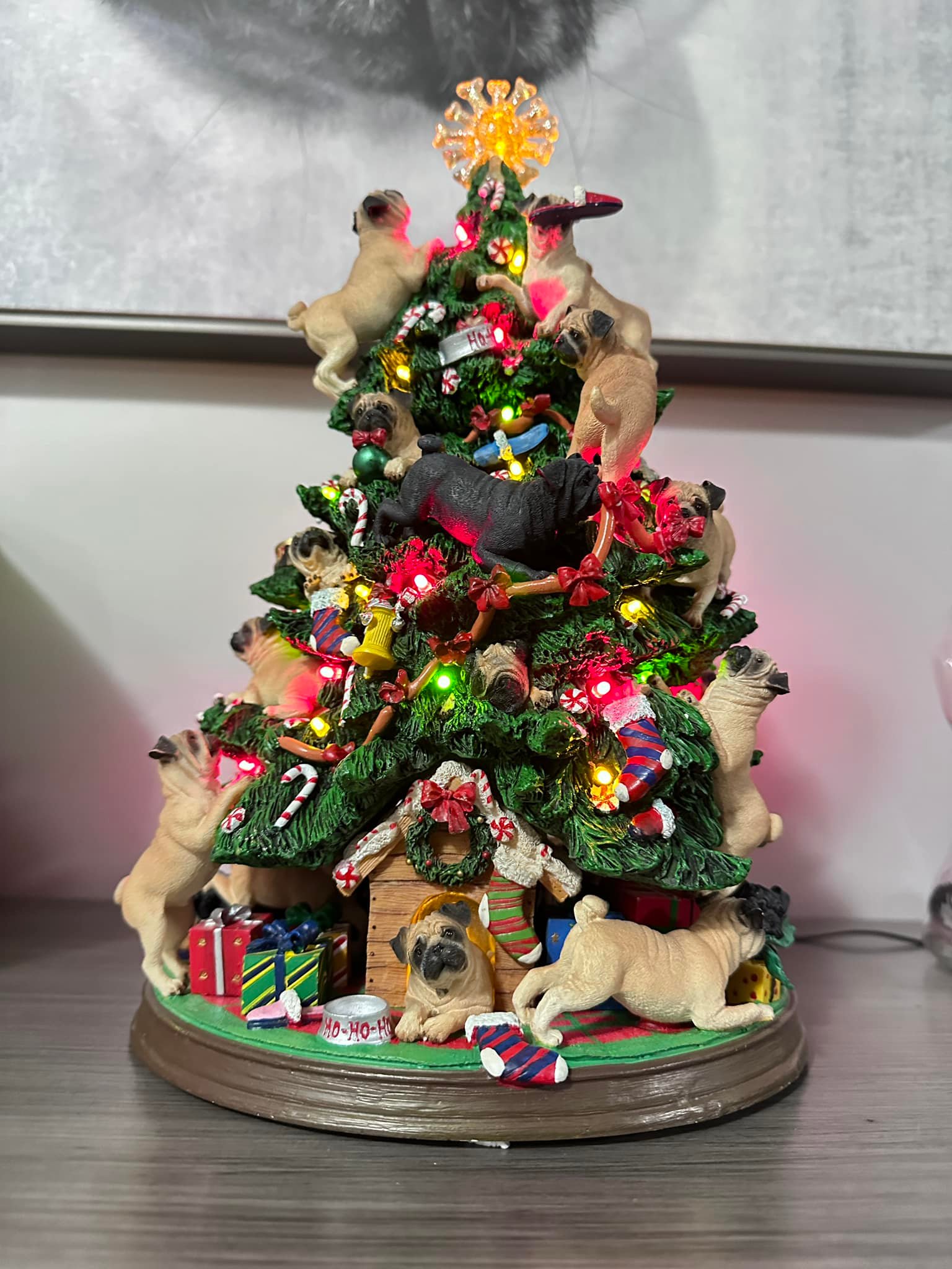 パグ クリスマスツリー オーナメント 黒 Hallmark ホリデーセーターの