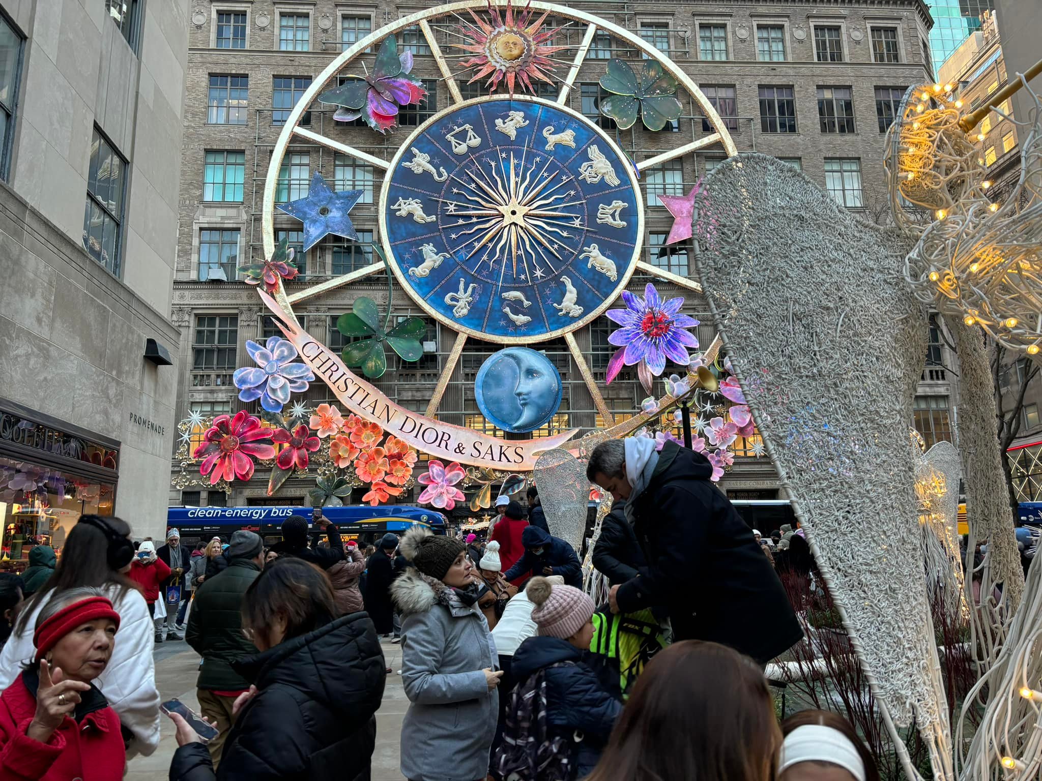 The beautiful Christmas facade of the Saks Fifth Avenue store!