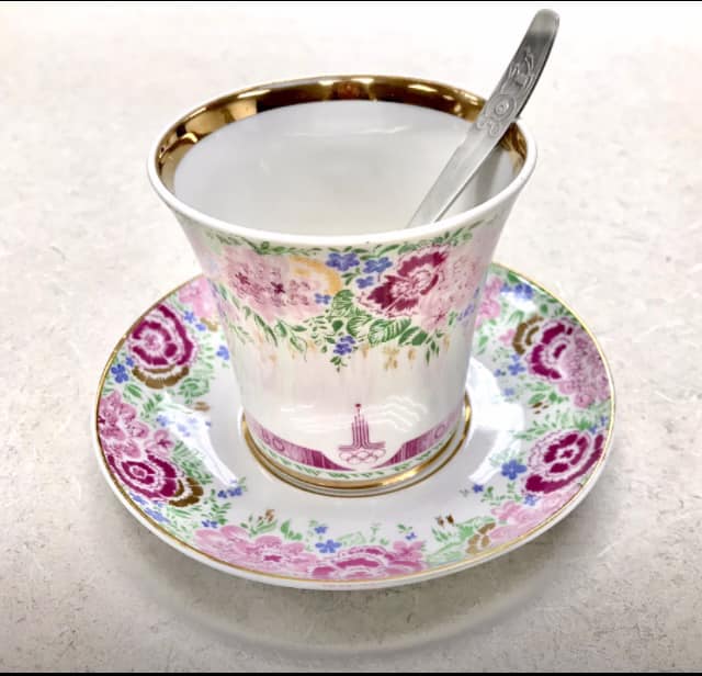 My favorite tea cup from the Lomonosov company—from the 1980