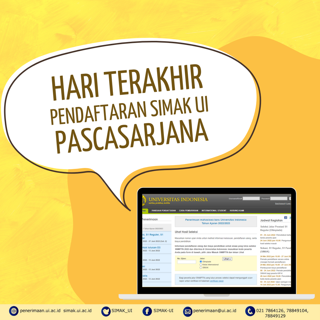 SIMAK-UI - Hari terakhir pendaftaran SIMAK UI... | Facebook